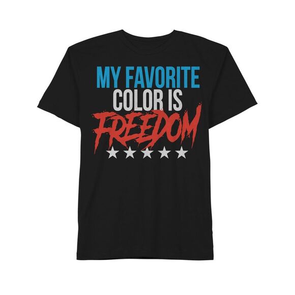 JEM SPORTSWEAR Other - JEM SPORTSWEAR Mens America Freedom Black Graphic Short Sleeve Classic T-Shirt S